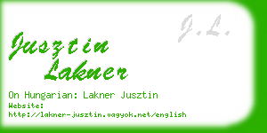 jusztin lakner business card
